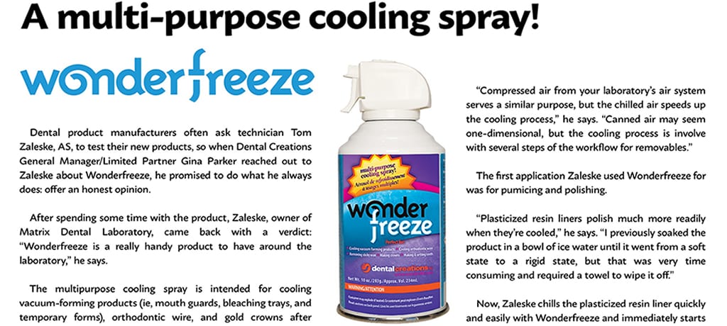 Dental Creations Ltd - A multi-purpose cooling spray! Wonderfreeze