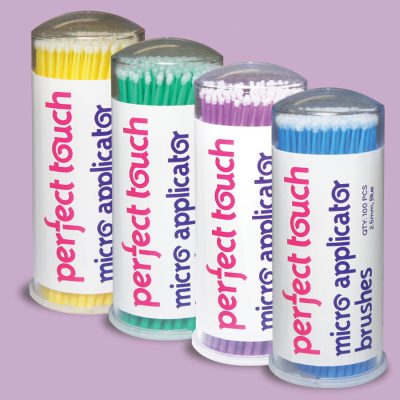 perfect touch micro applicator brushes - fine regular & large dental laboratory products - dental creations ltd