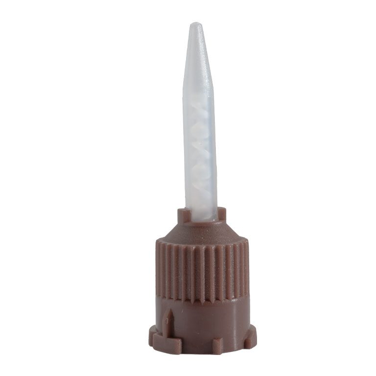 Item #61 Brown-White Pointed Tips White Background For Website Dental Creations Ltd Perfect Mixing Tips Brown & White Pointed