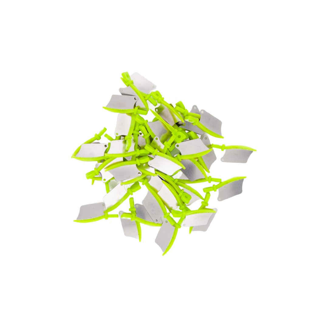 Smart Dental Wedges with Guard Green RGB White Background